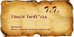 Tibold Terézia névjegykártya